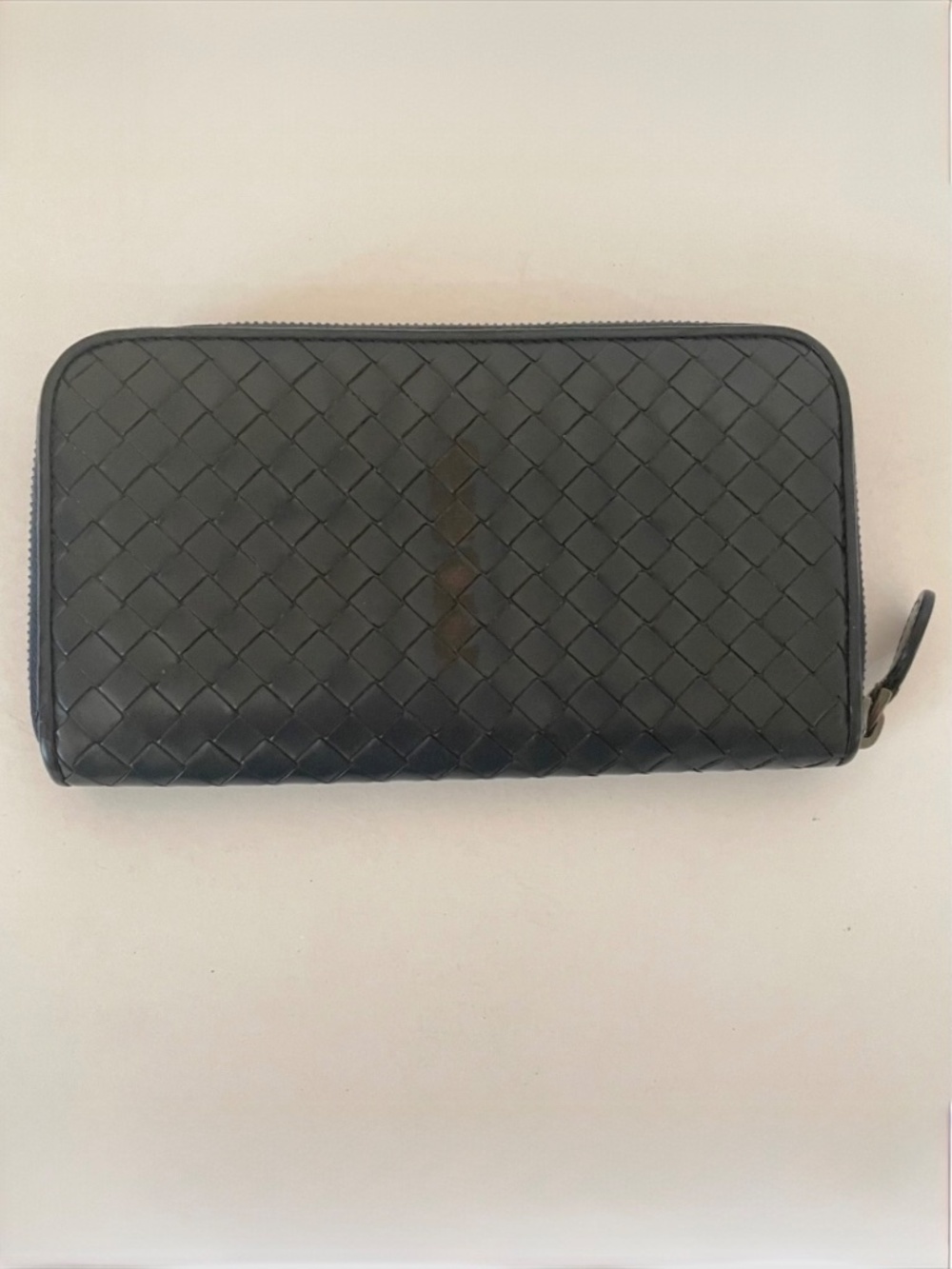 Bottega Veneta Intrecciato Navy Dark Blue Zip Around Long Wallet Leather